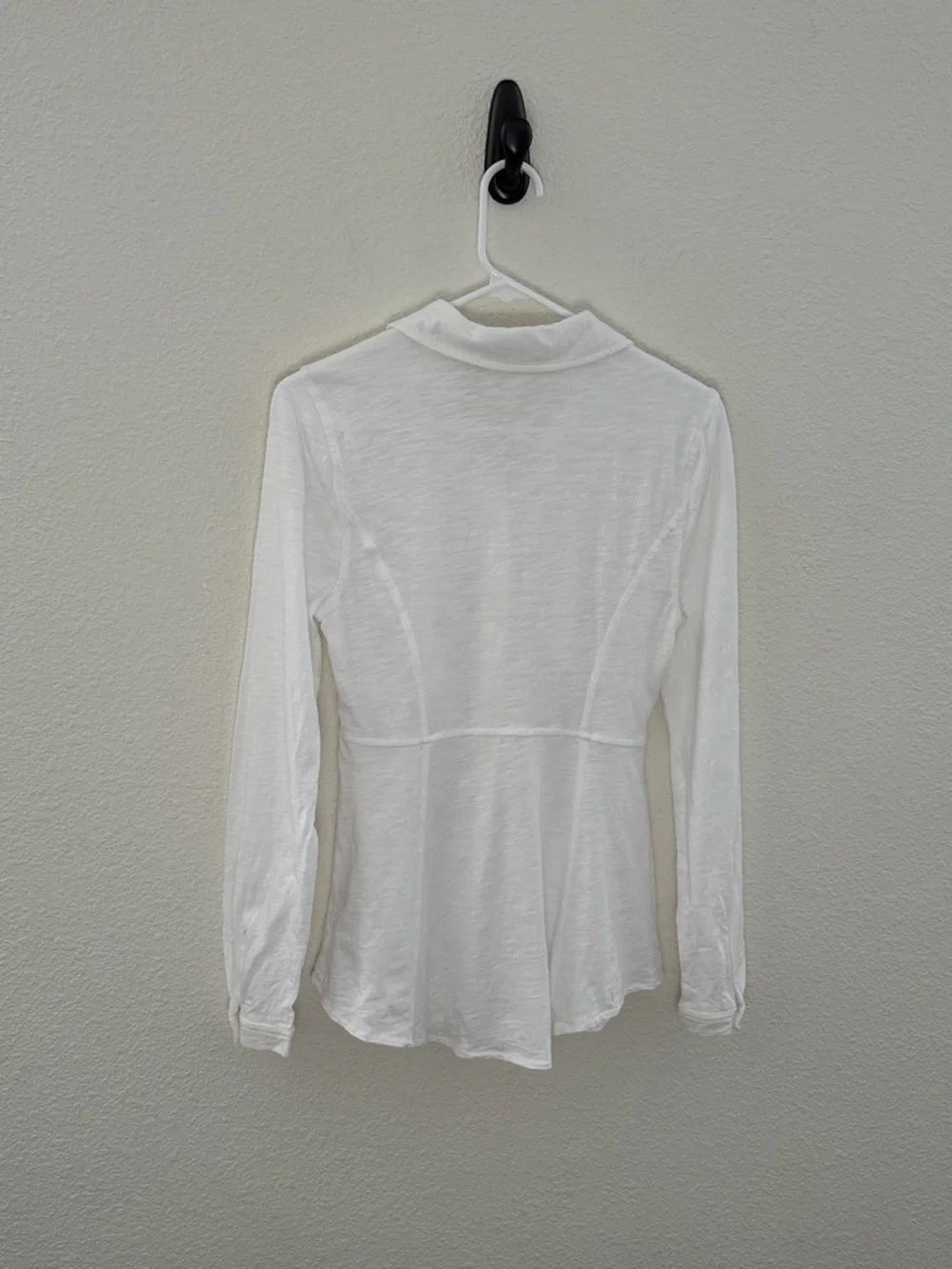 Anthropologie White Tie-Front Button Down Shirt - Picture 3 of 6